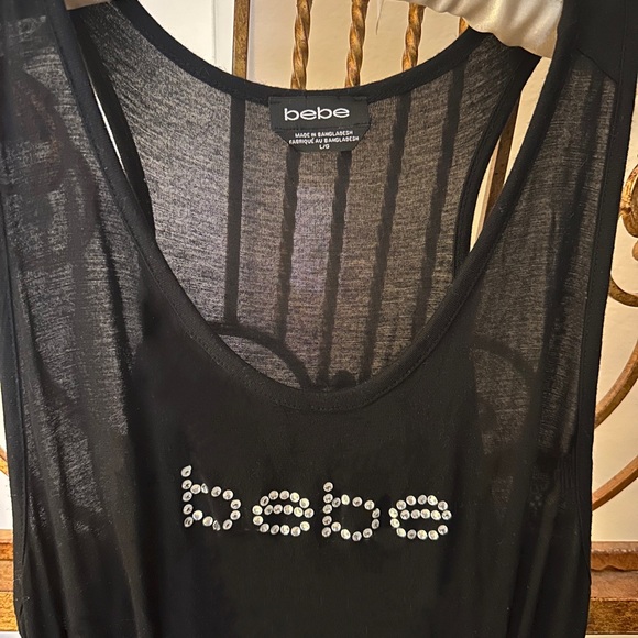 ✨Bebe Black Dress Coverup Beach Maxi Rhinestones Large✨ - Picture 2 of 6